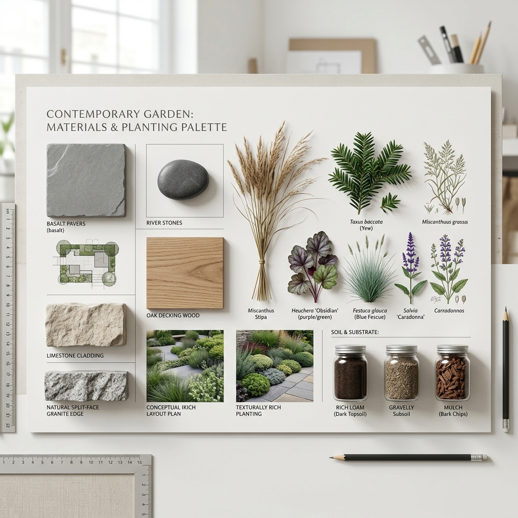 Planting and Material Strategy by Hornbill Landscaping