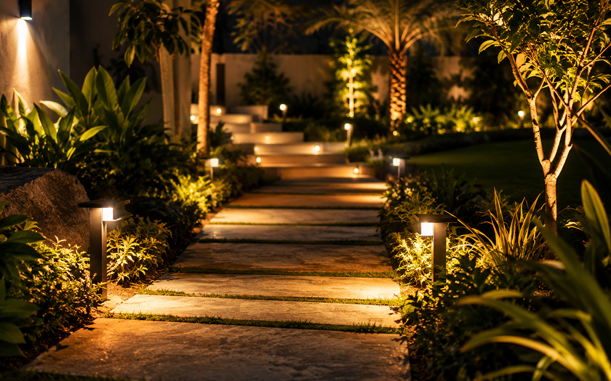 Pathway and step lighting installation Dubai