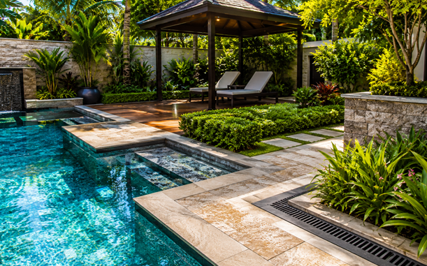 Poolside decking and composite surrounds
