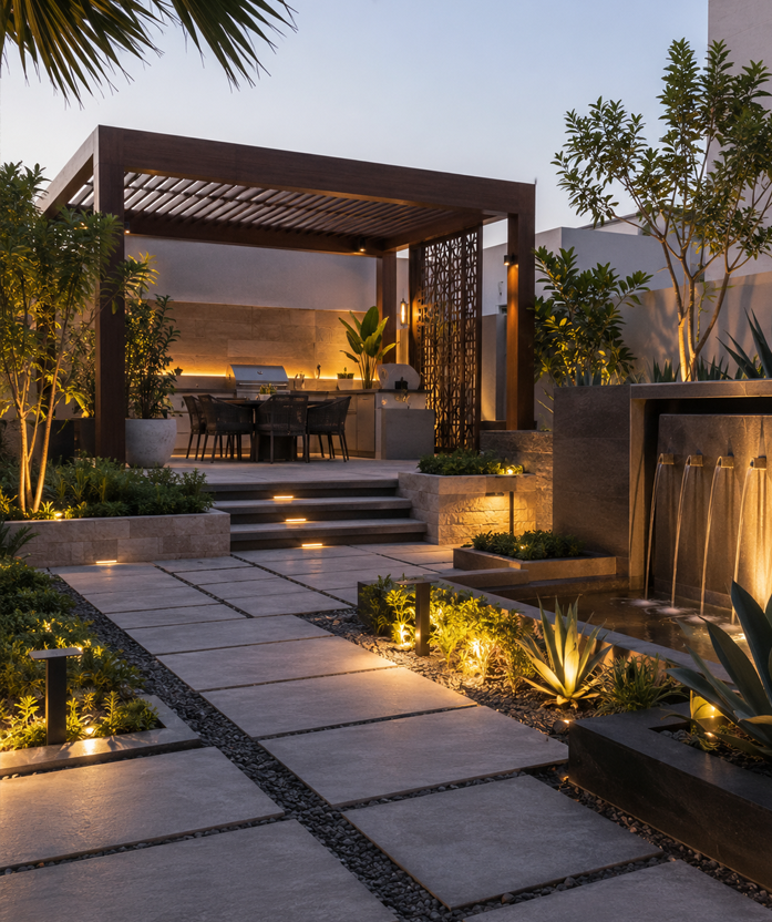 Hardscape layout design drawing and planning layout blueprint by Hornbill Landscaping